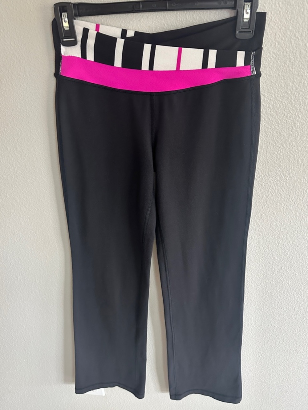 Lululemon Astro Pant Regular Black Active Leggings with Stripe Waistband 4